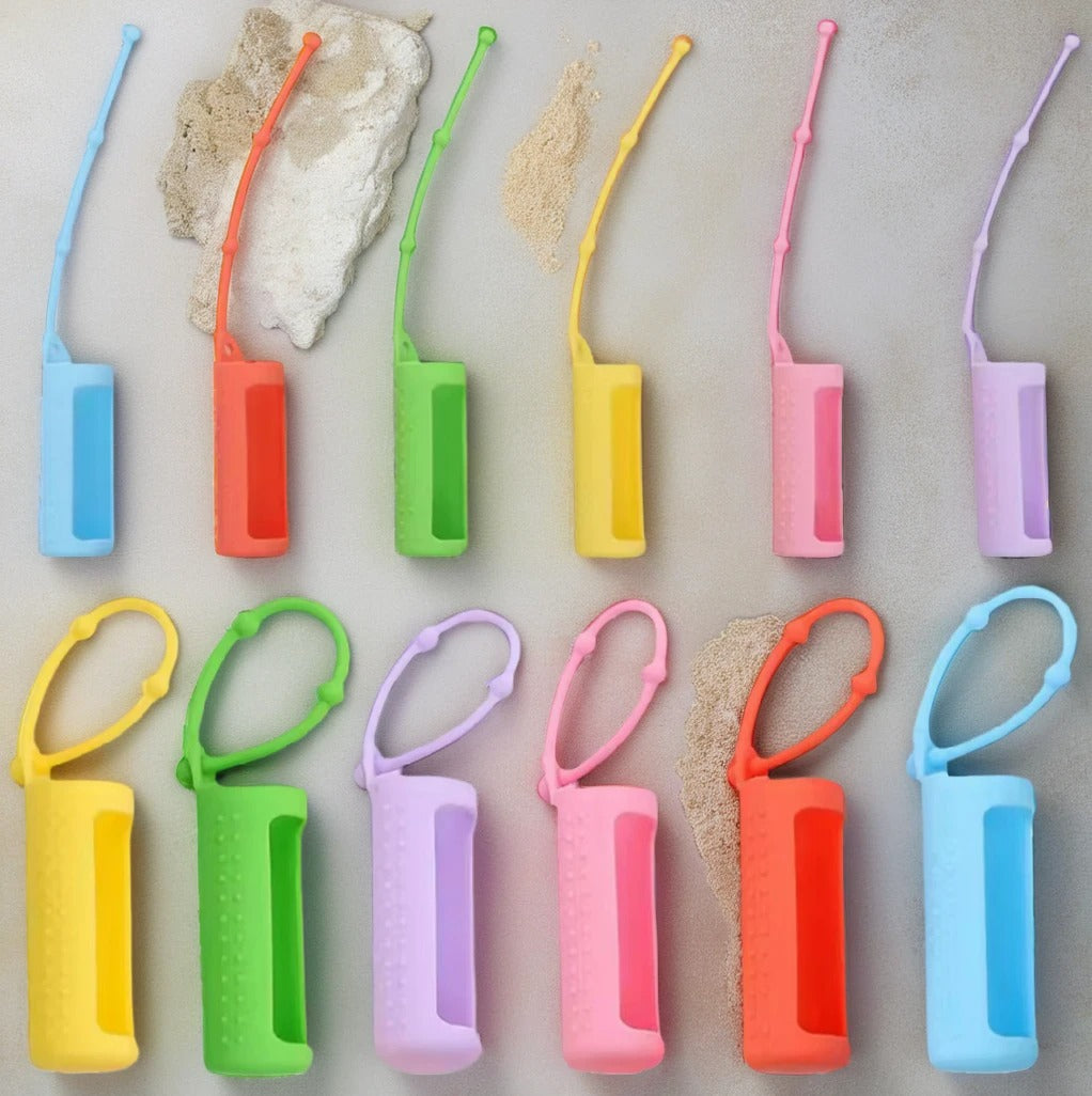 Bright and Fun Essential Oil Holder - Silicone Sleeves and Keychain Case to Keep Your Essential Oil Bottles Safe